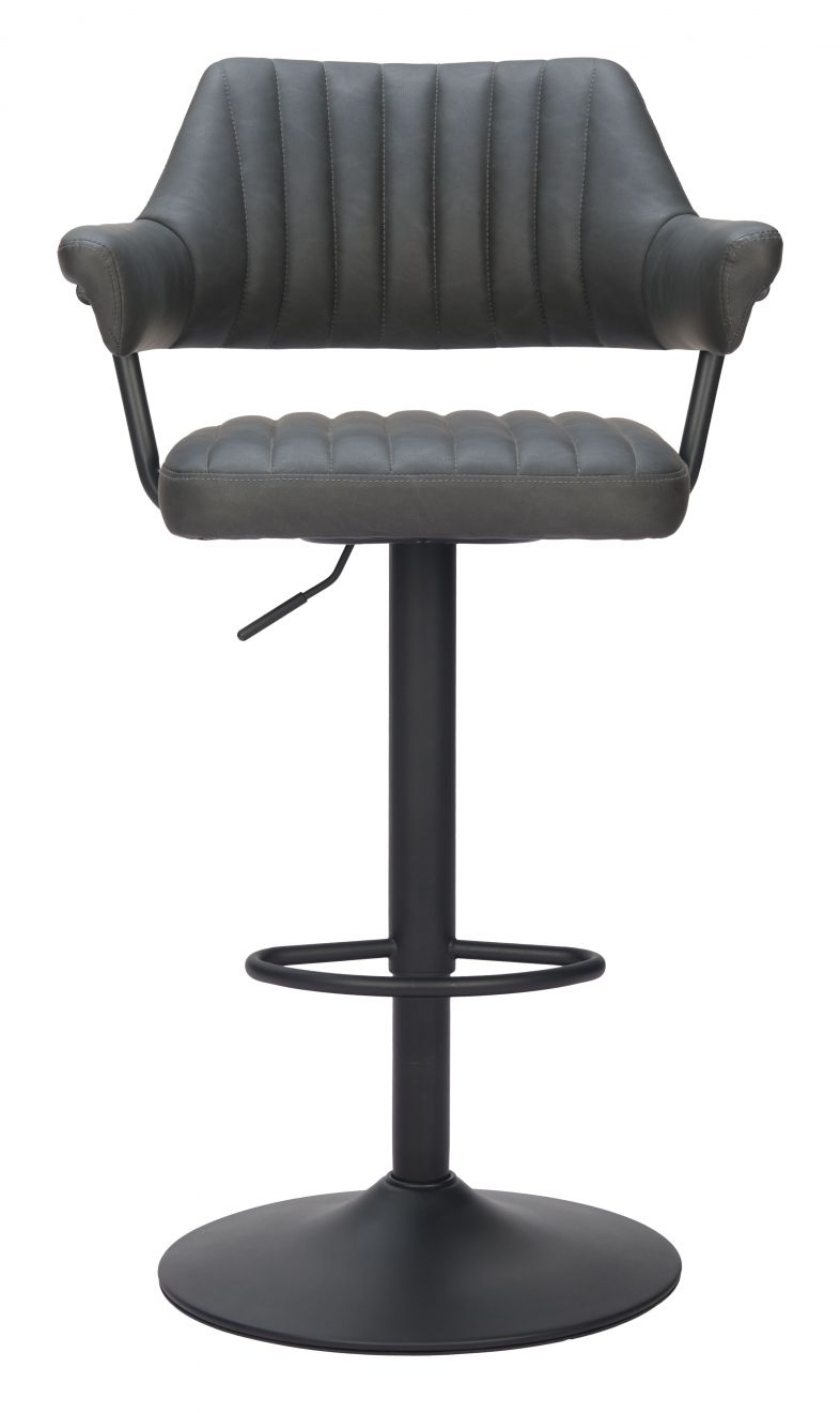 Zuo Modern Erret Grey Polyurethane Adjustable Barstool