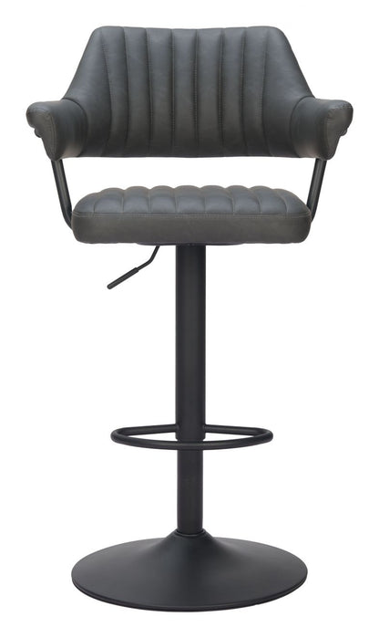 Zuo Modern Erret Grey Polyurethane Adjustable Barstool