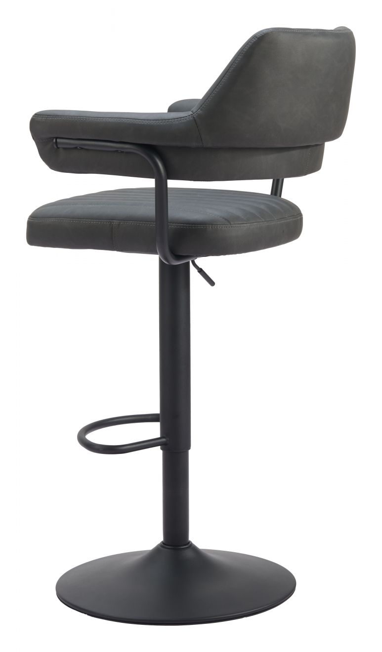 Zuo Modern Erret Grey Polyurethane Adjustable Barstool