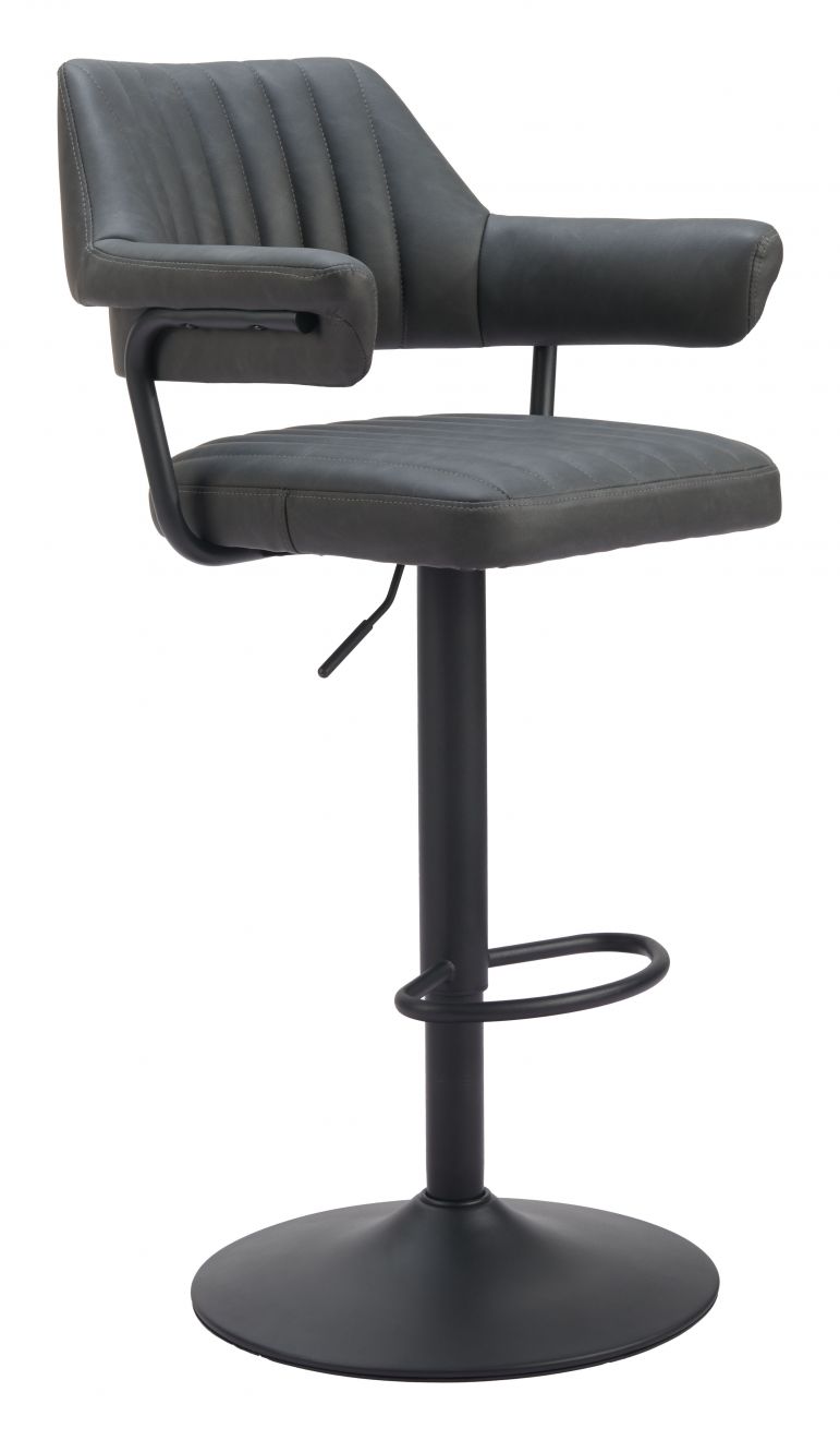 Zuo Modern Erret Grey Polyurethane Adjustable Barstool