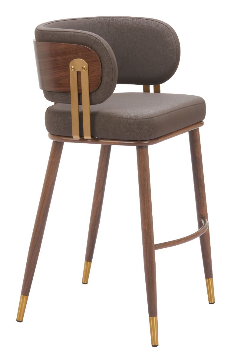 Brew Wood and Steel Brown Barstool (Set of 2)