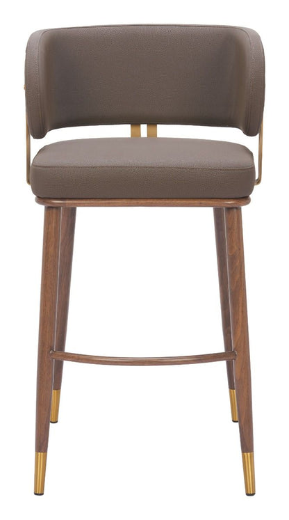 Brew Wood and Steel Brown Barstool (Set of 2)