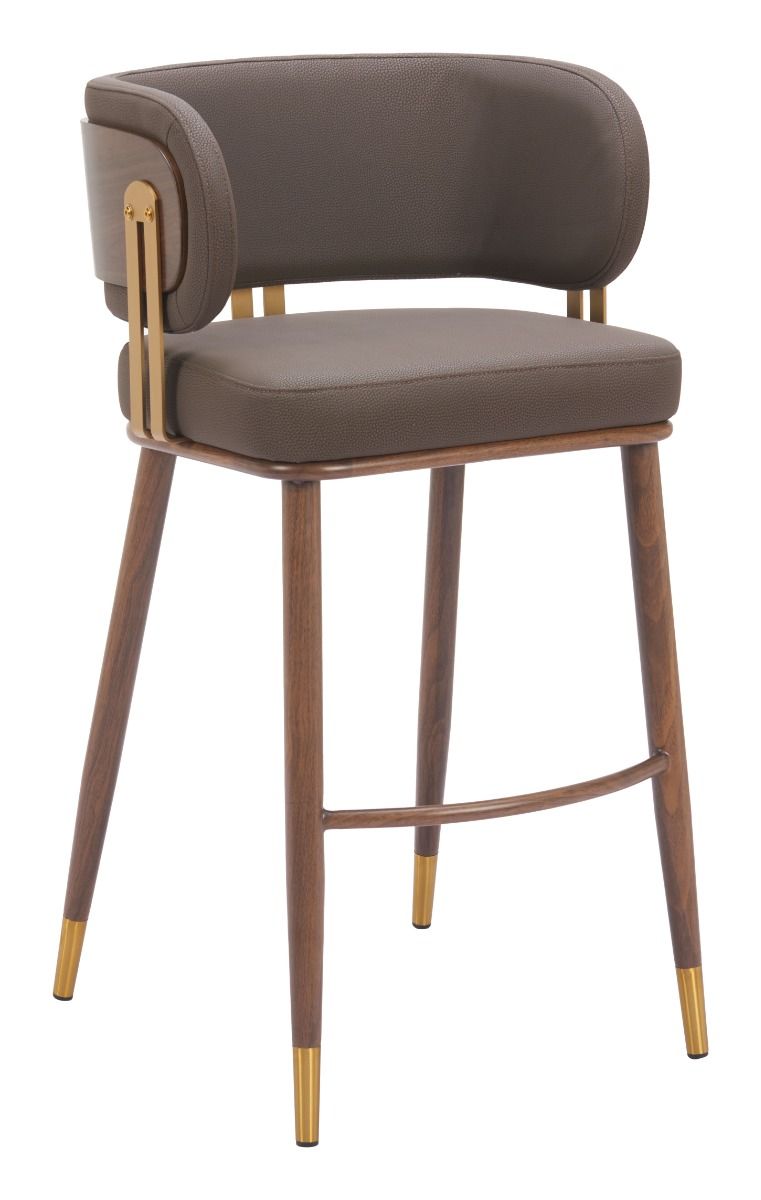 Brew Wood and Steel Brown Barstool (Set of 2)