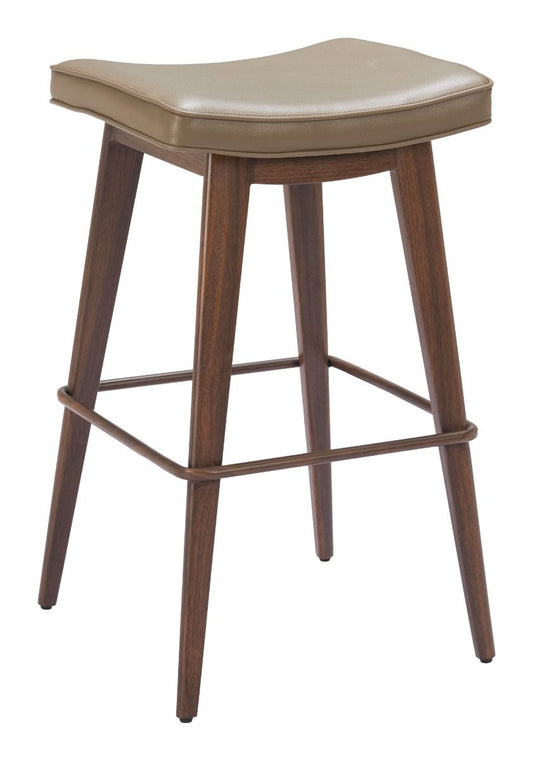 Divat Wood and Steel Taupe Barstool (Set of 2)