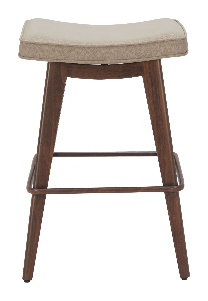 Divat Wood and Steel Beige Counter Stool (Set of 2)