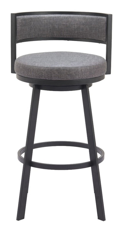 Gimsby Wood and Steel Grey Swivel Barstool