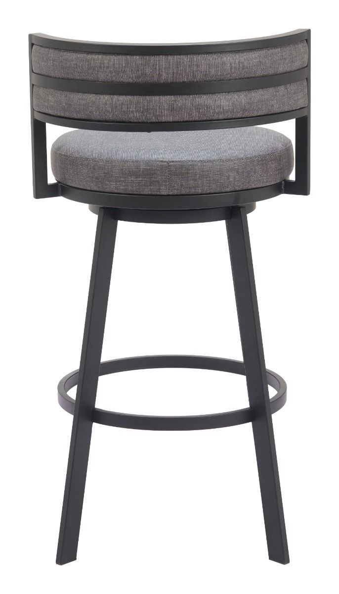 Gimsby Wood and Steel Grey Swivel Barstool