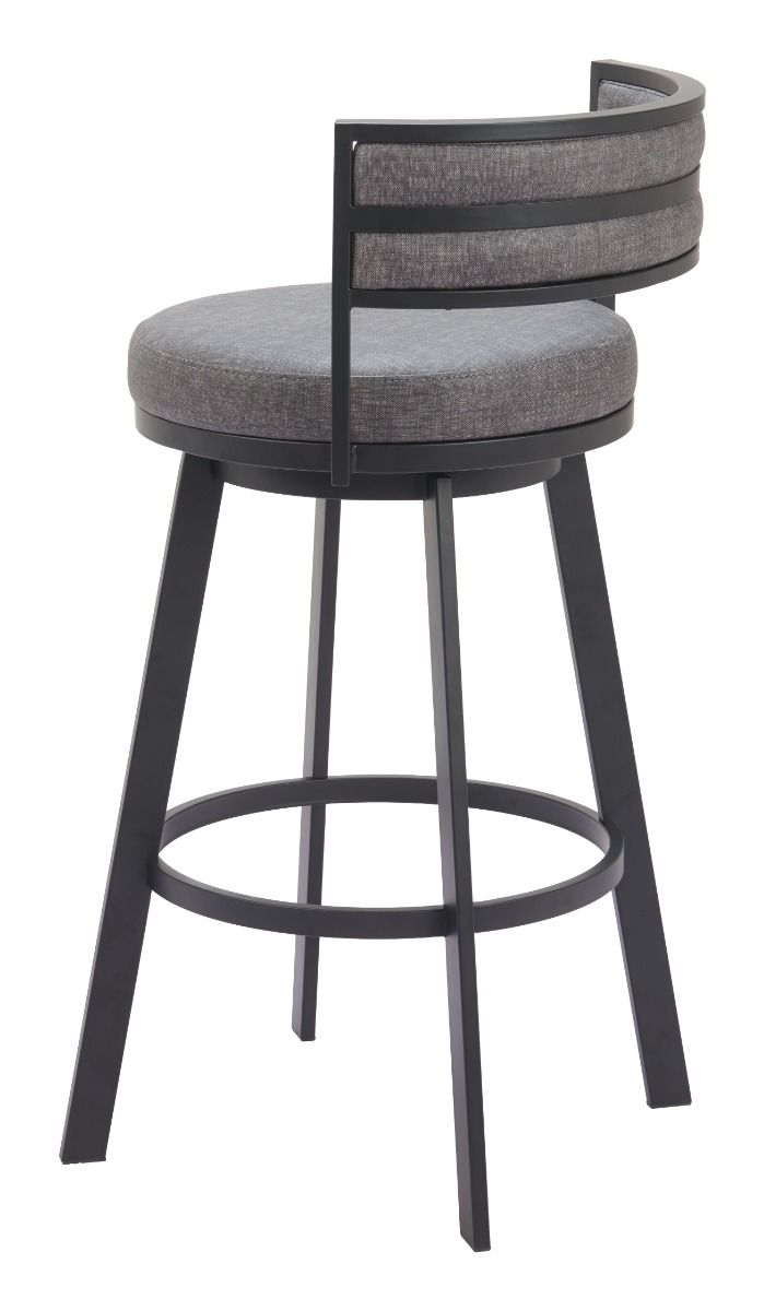 Gimsby Wood and Steel Grey Swivel Barstool