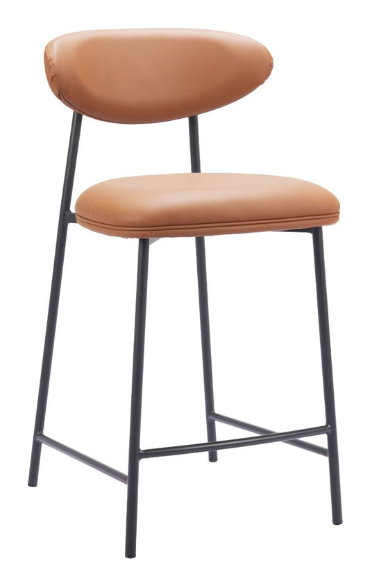 Rorun Wood and Steel Brown Counter Stool (Set of 2)