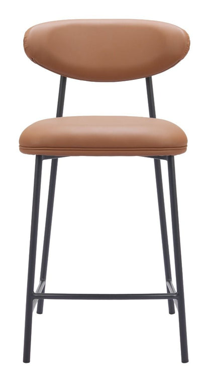 Rorun Wood and Steel Brown Counter Stool (Set of 2)