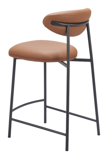 Rorun Wood and Steel Brown Counter Stool (Set of 2)