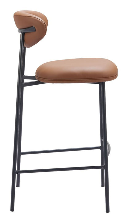 Rorun Wood and Steel Brown Barstool (Set of 2)