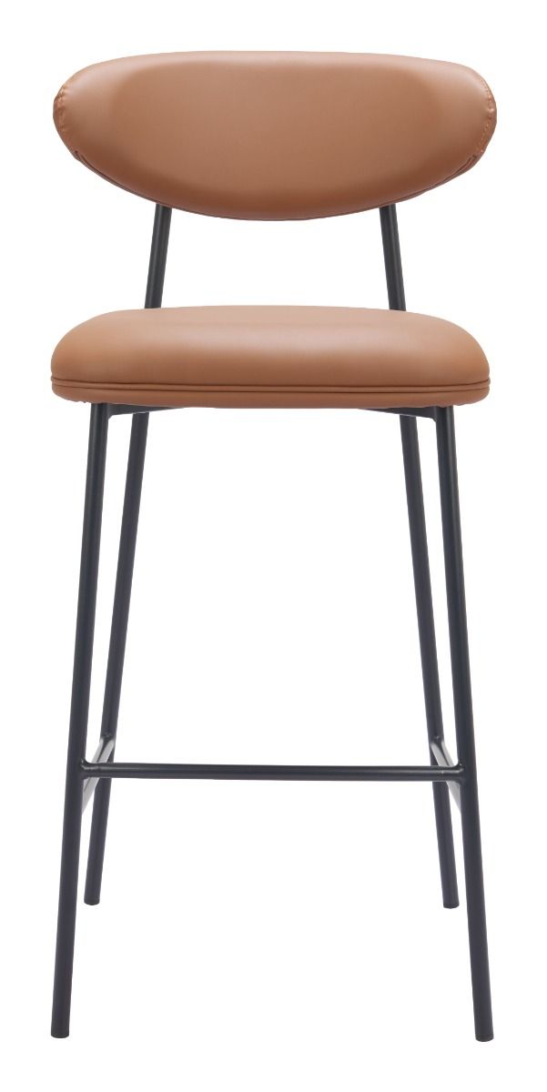 Rorun Wood and Steel Brown Barstool (Set of 2)