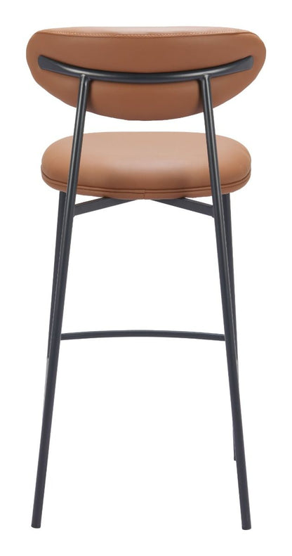 Rorun Wood and Steel Brown Barstool (Set of 2)