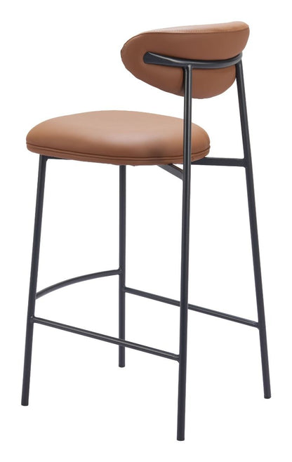 Rorun Wood and Steel Brown Barstool (Set of 2)