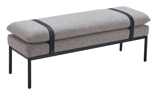 Padd Wood and Steel Grey Bench