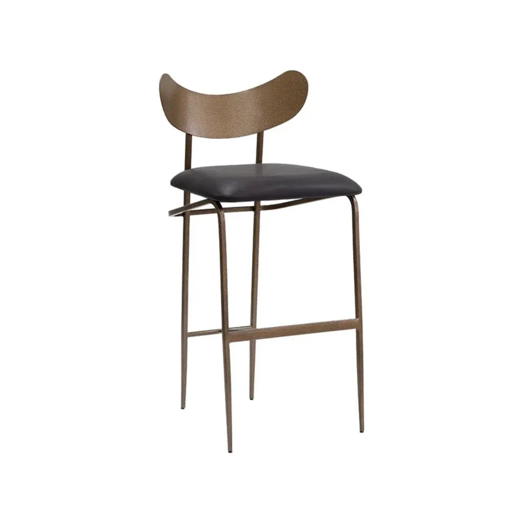 Gibbons Black Leather Barstool