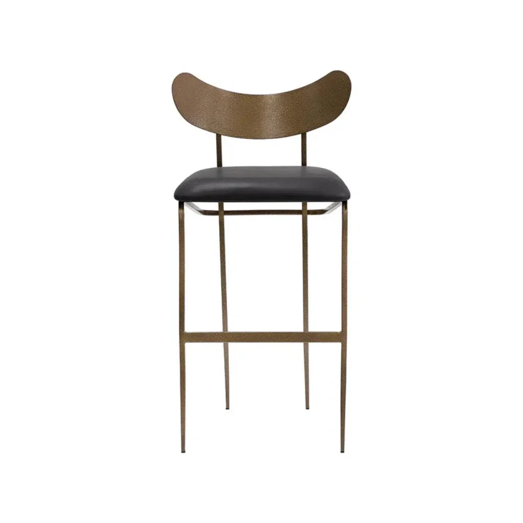 Gibbons Black Leather Barstool