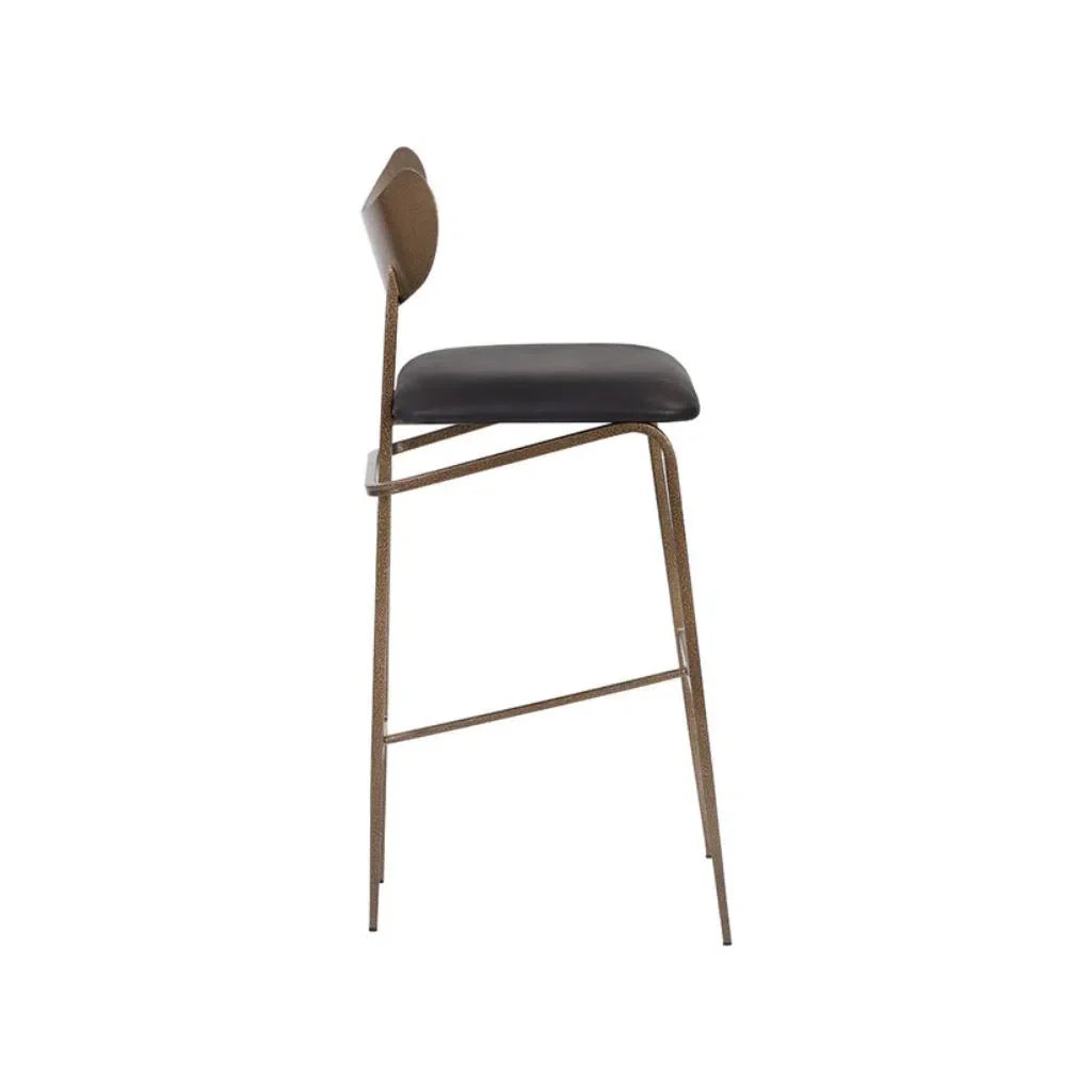 Gibbons Black Leather Barstool