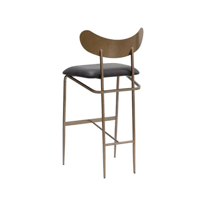Gibbons Black Leather Barstool