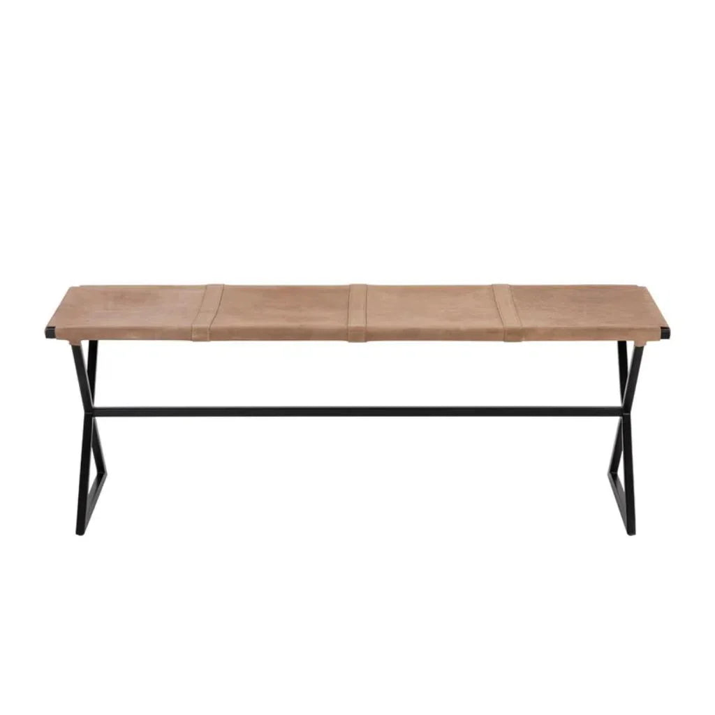 Elon Stylish Leather Upholstered Backless Bench