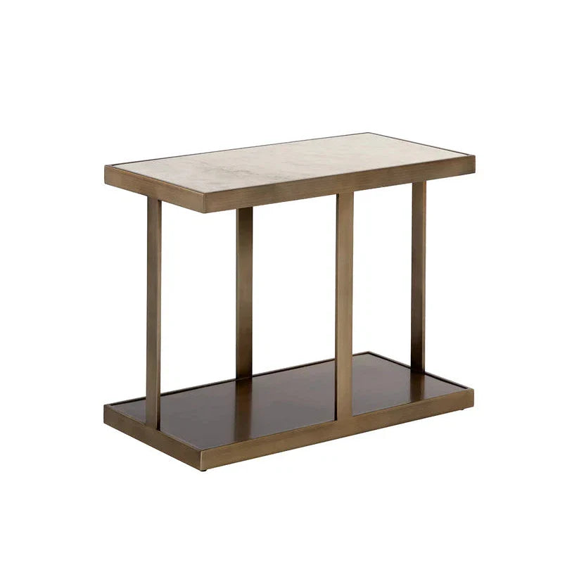 SUNPAN Kamali Side Table Marble  Gold Stainless Steel