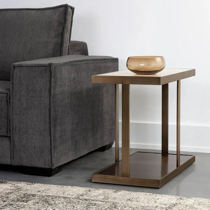 SUNPAN Kamali Side Table Marble  Gold Stainless Steel