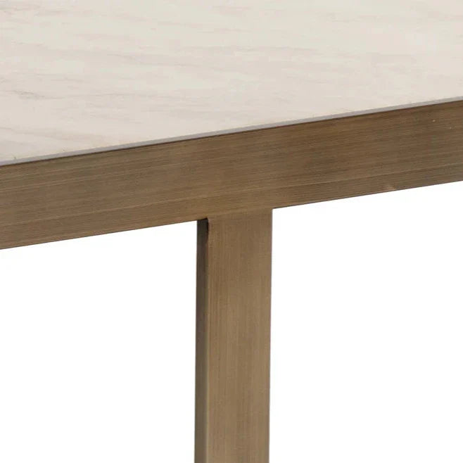 SUNPAN Kamali Side Table Marble  Gold Stainless Steel