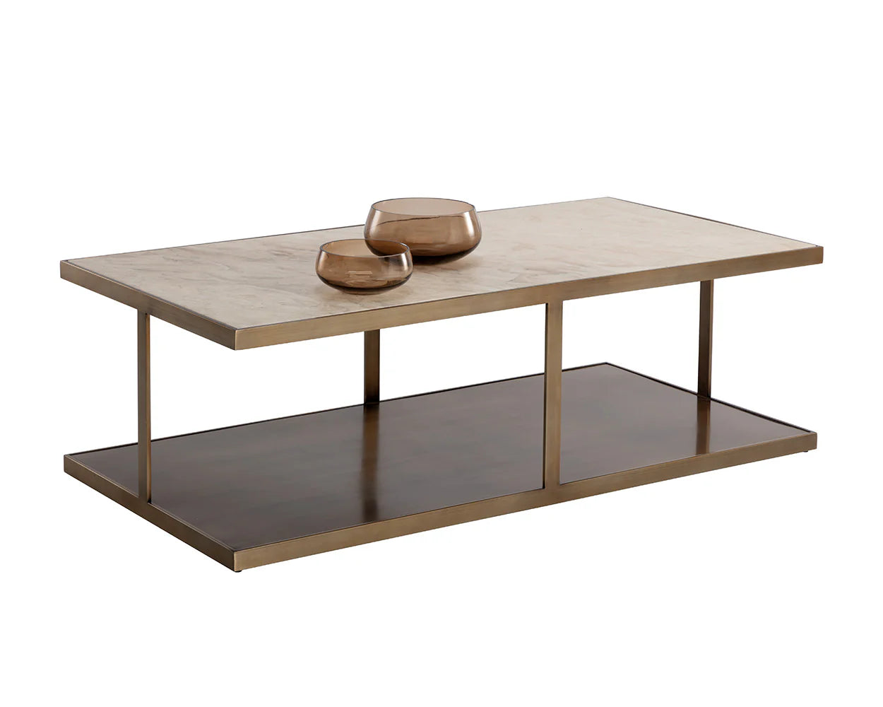 SUNPAN Kamali Coffee Table Marble  Antique Gold Base