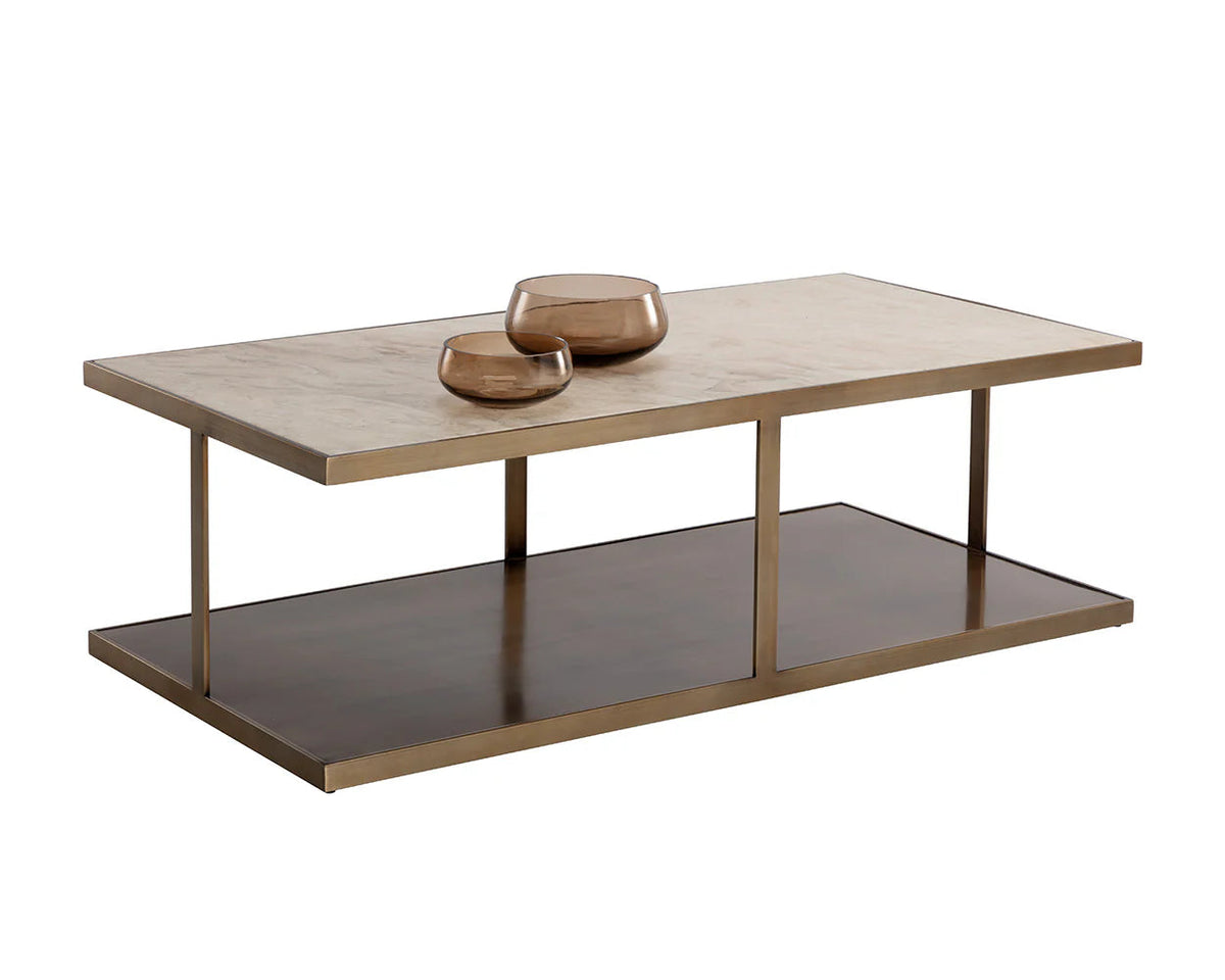 SUNPAN Kamali Coffee Table Marble  Antique Gold Base