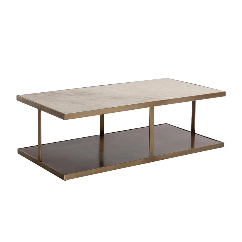 SUNPAN Kamali Coffee Table Marble  Antique Gold Base