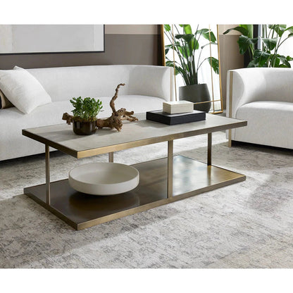 SUNPAN Kamali Coffee Table Marble  Antique Gold Base