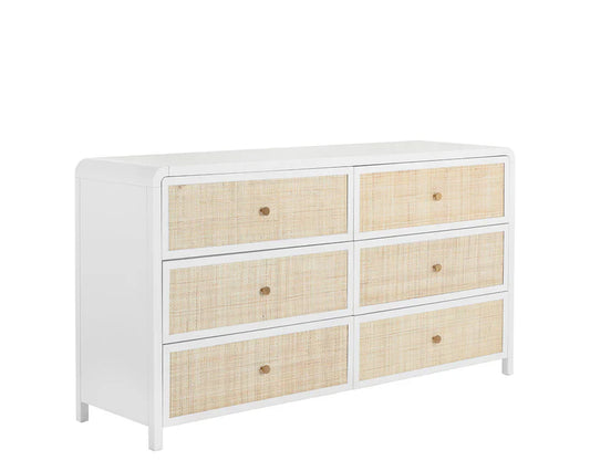 SUNPAN Tierra Wooden Rattan Stylish Dresser