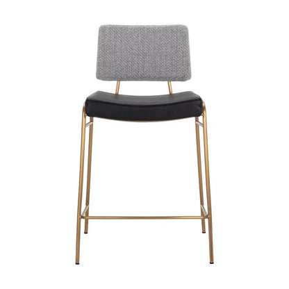 Brinley Counter Stool Modern Gold Frame Black Grey