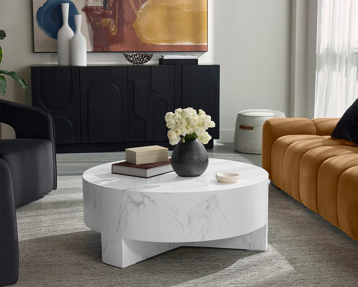 Mirella Coffee Table With White Marble