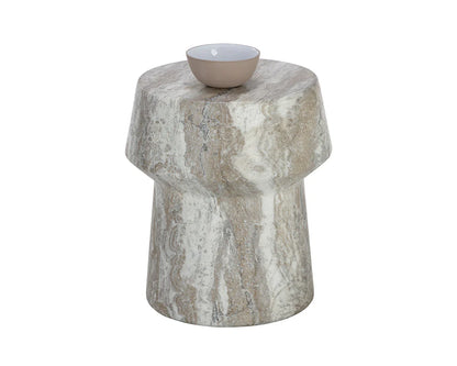 Brie End Table - Contemporary Grey Concrete Design