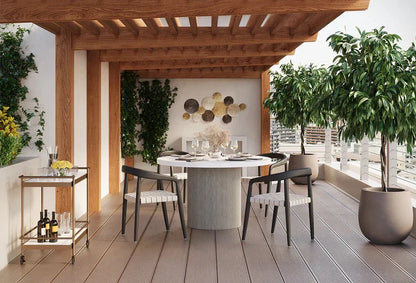 SUNPAN Nicolette Concrete Outdoor Round Dining Table