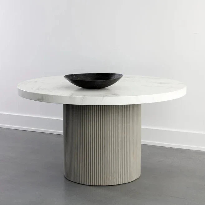 SUNPAN Nicolette Concrete Outdoor Round Dining Table