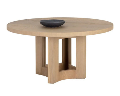 60" Elma Wooden Round Dining Table