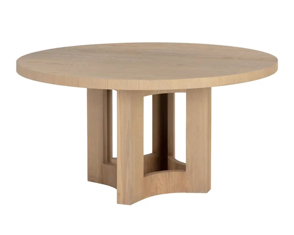 60" Elma Wooden Round Dining Table