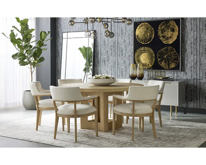 60" Elma Wooden Round Dining Table