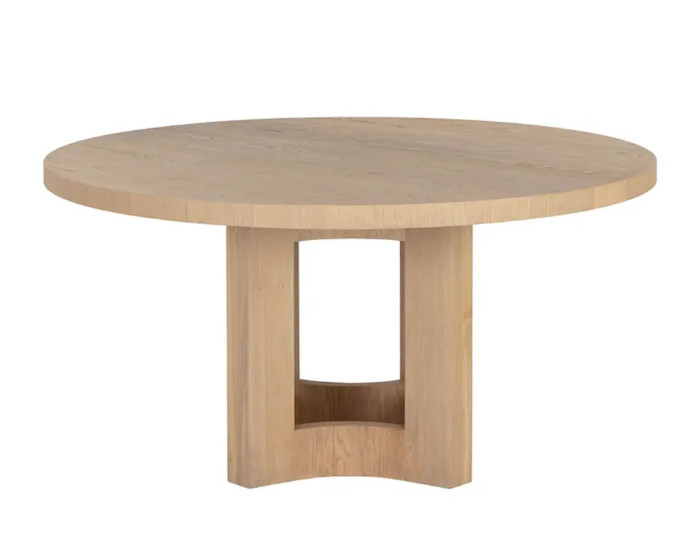 60" Elma Wooden Round Dining Table