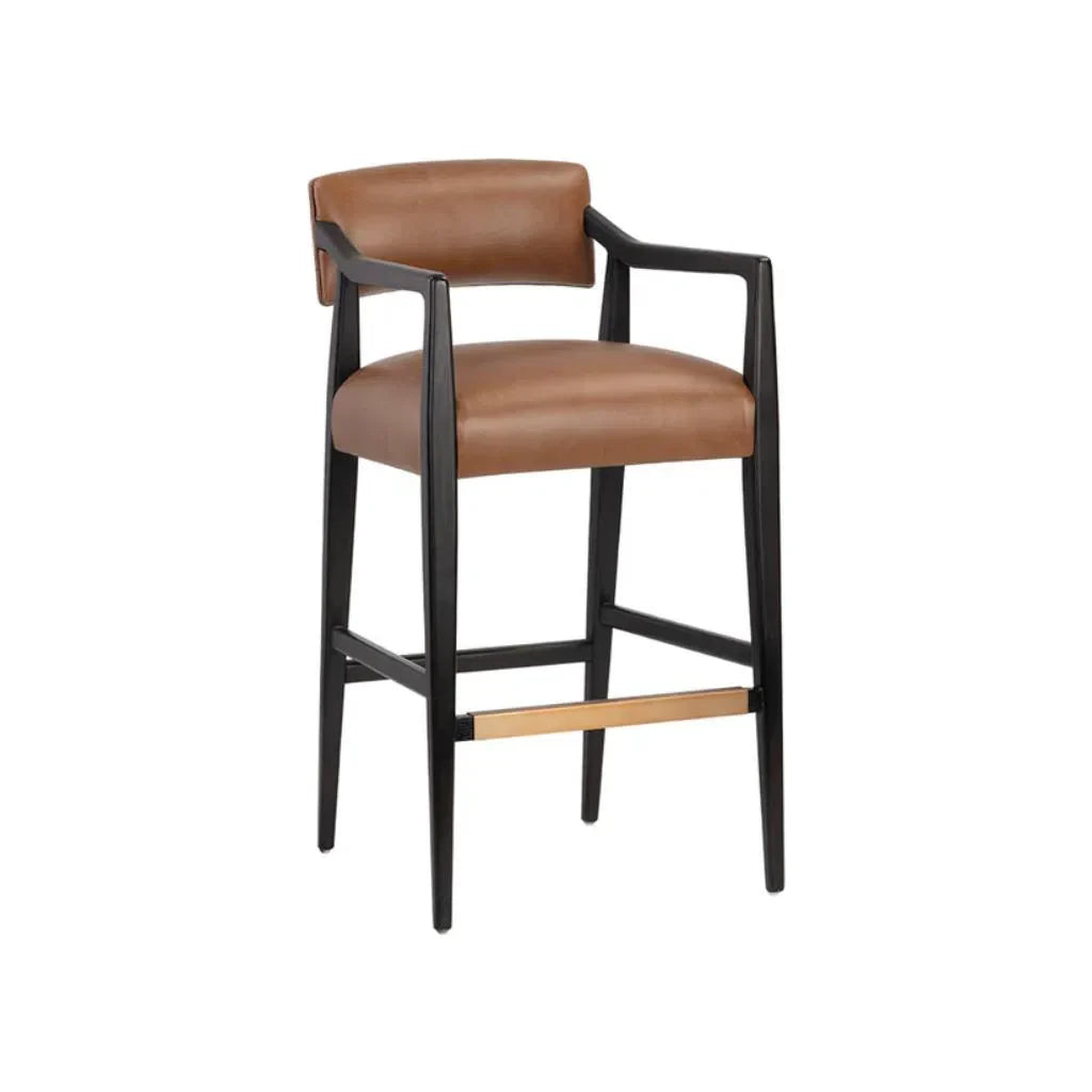 Keagan Leather Upholstered Barstool