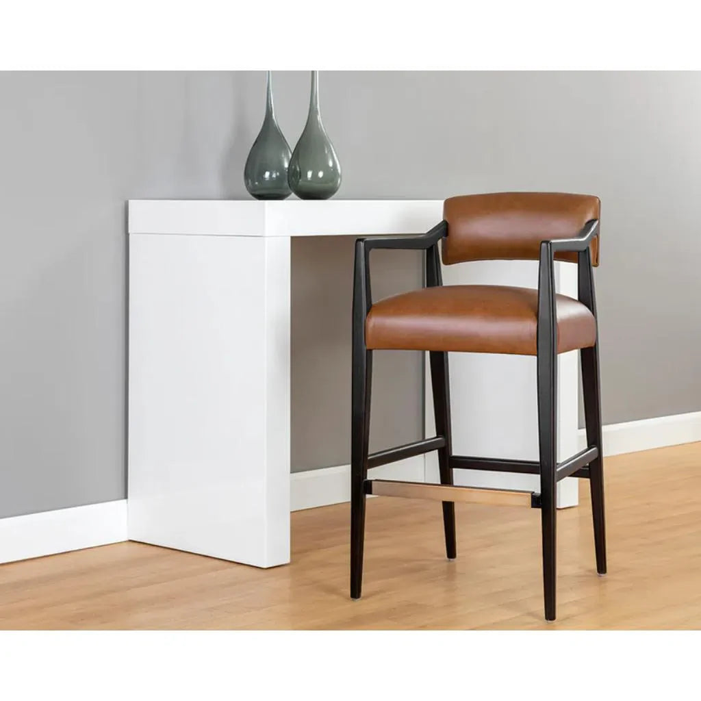 Keagan Leather Upholstered Barstool