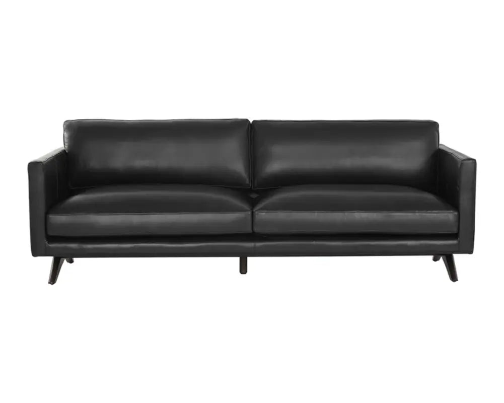 Rogers Leather Upholstered Black Sofa