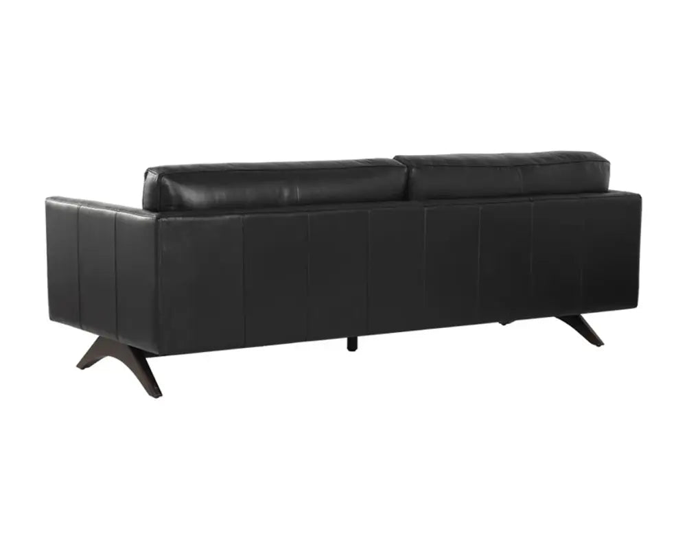 Rogers Leather Upholstered Black Sofa