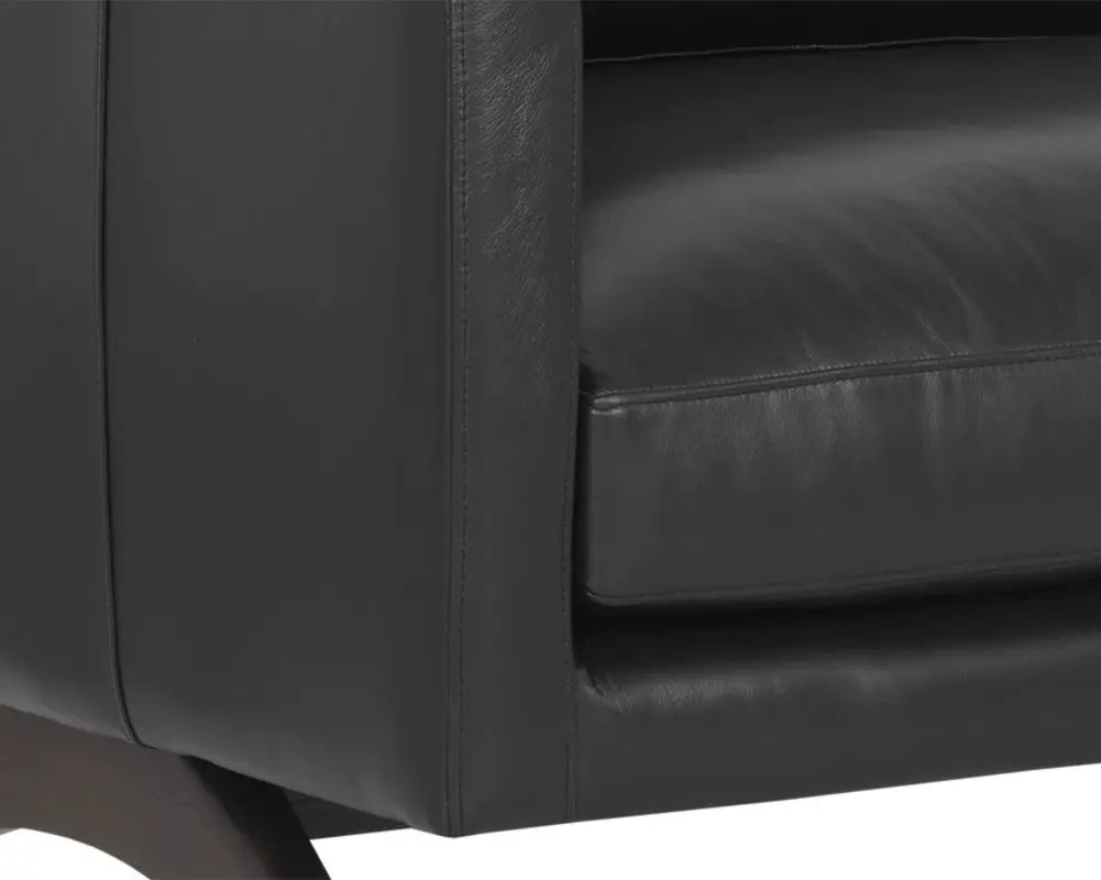 Rogers Leather Upholstered Black Sofa