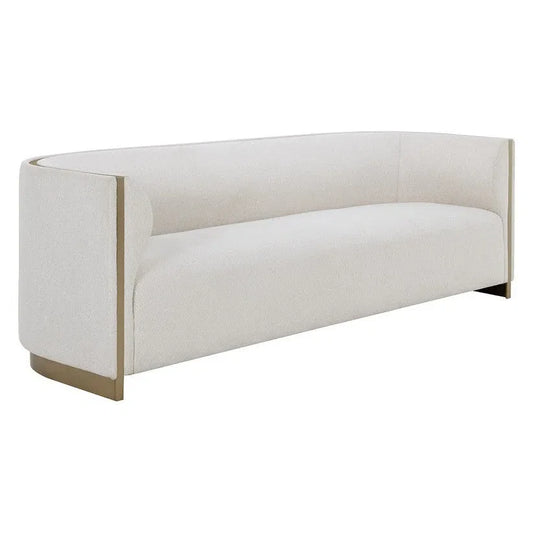 Larron Sofa Rhea Light Barley - Gold Trim Modern Design