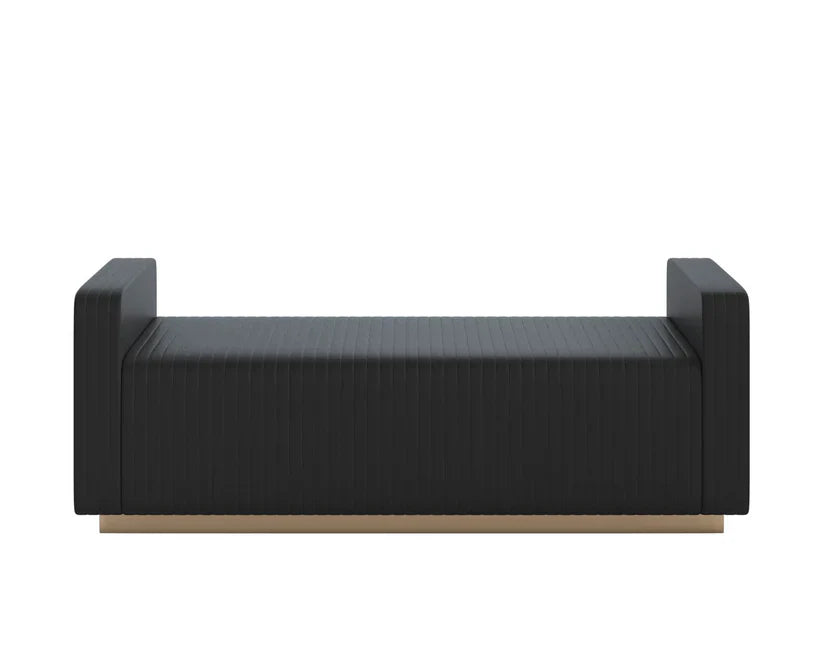 Odette Leather Upholstered Backless Bench