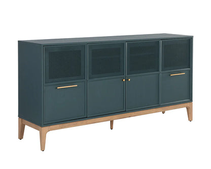 Rivero Teal Sideboard With Gold Handles And Ample Storage